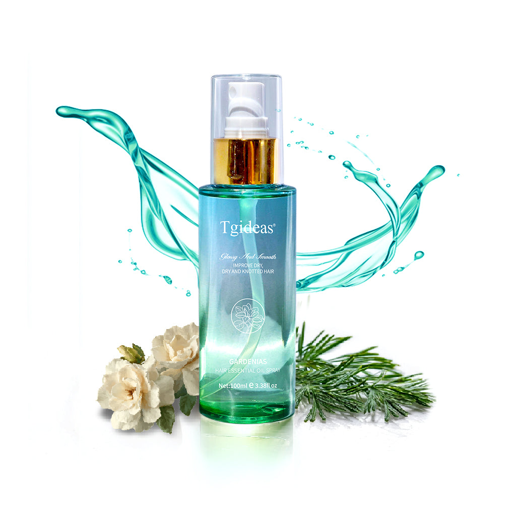 Tgideas Hair Oil Spray - 72-Hour Smooth Moisturizing and Fragrance, Hair Heat Protectant, Suitable for Dry, Curly, Tangled Hair, Lightly Repairs Smooth Hair, Natural Essential Oils, 3.38 fl oz