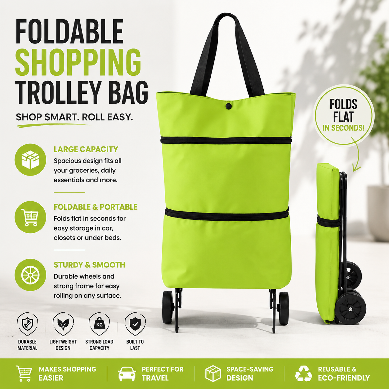 Trolley Tote – Fold. Roll. Carry.