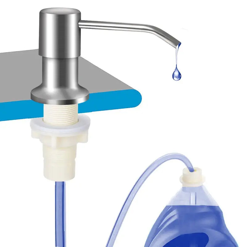 Dish Soap Dispenser for Kitchen Sink (Brushed Nickel), Countertop Sink