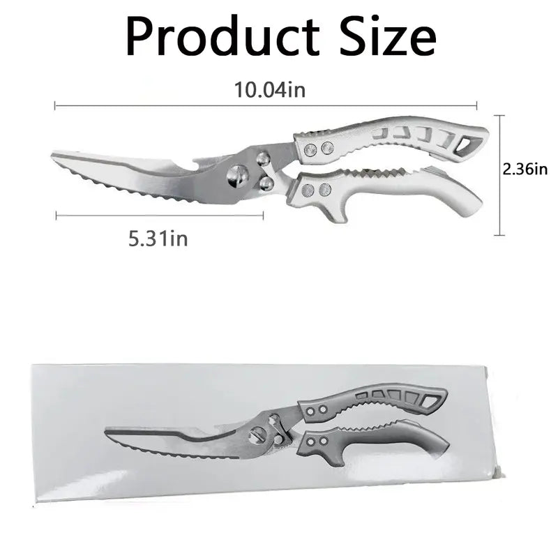 Professional Heavy-Duty Kitchen Shears with Slip Handle & Safety Lock