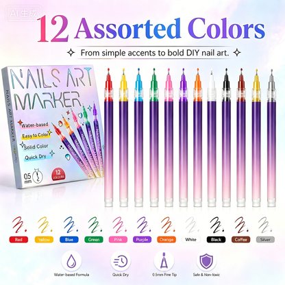 Nail Art Marker Set – Quick-Drying Acrylic Pens