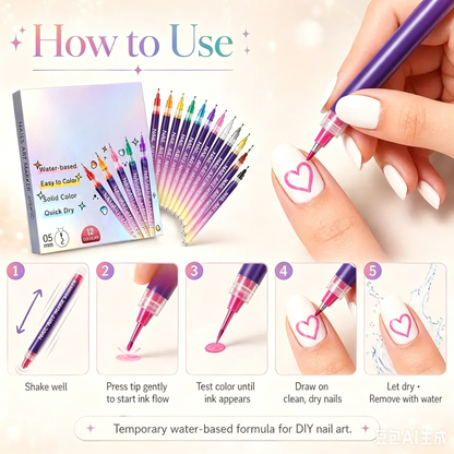 Nail Art Marker Set – Quick-Drying Acrylic Pens