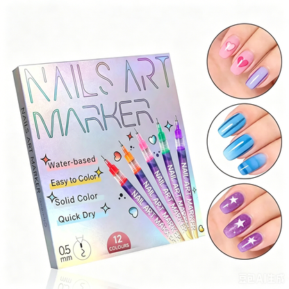 Nail Art Marker Set – Quick-Drying Acrylic Pens