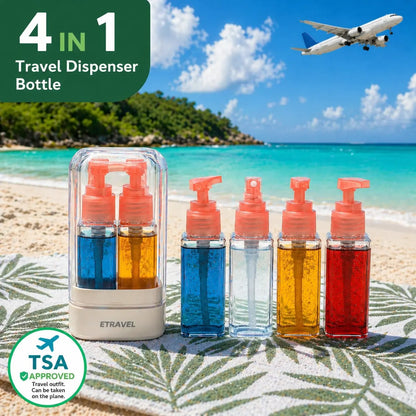 4-in-1 Travel Dispenser Bottle for Toiletries Portable