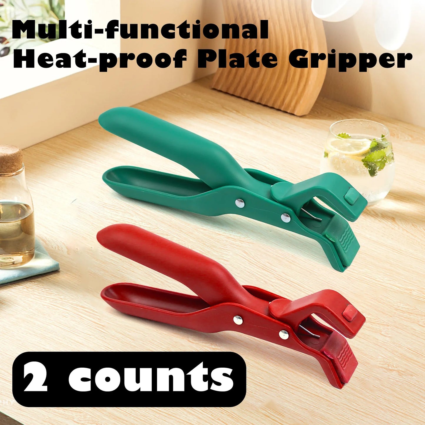 2 Counts Hot Plate Gripper, Multi-Purpose Anti-Scald