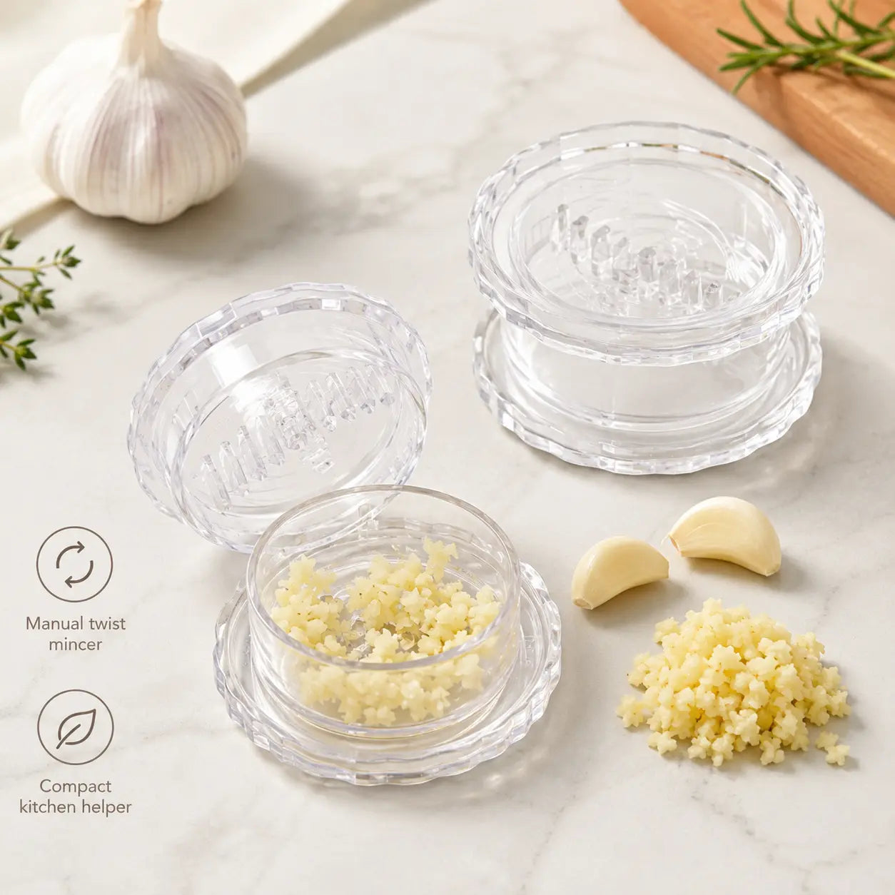 Manual Garlic Twister & Mincer, Compact Garlic Grinder for Garlic