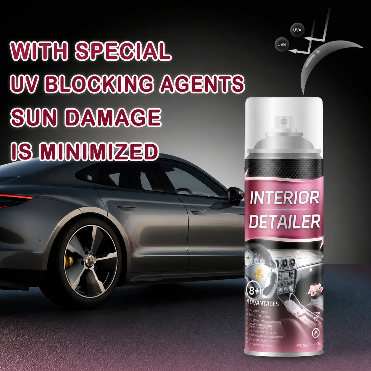 15 Oz Interior Car Cleaner & Trim Restorer Kit - UV Protection
