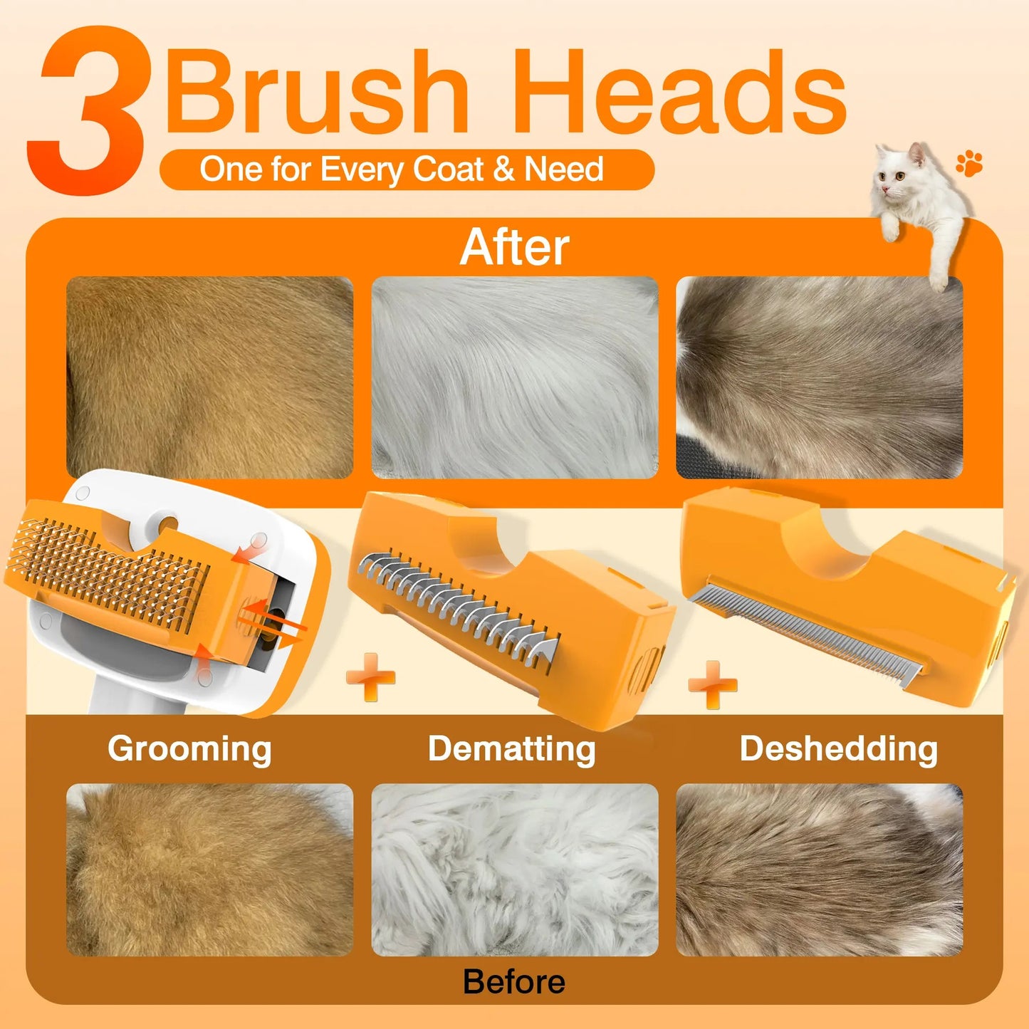 Pet Steam Brush for Dogs & Cats