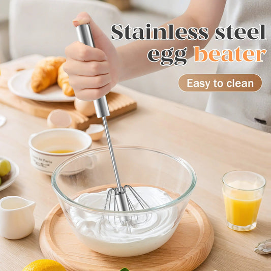 QQ Stainless Steel Hand-Push Rotary Whisk