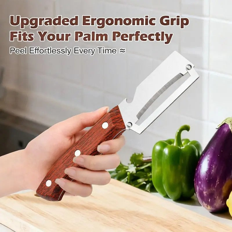 Wooden-Handled Vegetable & Fruit Peeler