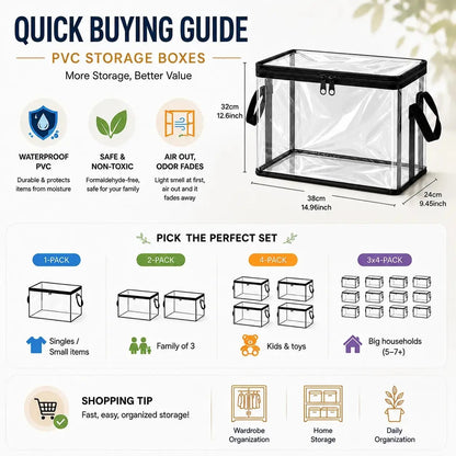 Large Clear Thick Plastic Storage Box