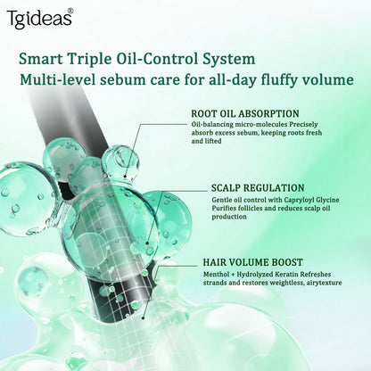 Tgideas Dry Shampoo - Portable Oil-Control Leave-In Shampoo - Suitable for Oily and Dry Hair - Vegan, Odor-Removing, Root-Cleansing, Scalp-Soothing, Volume-Boosting Hair - Unisex, Two-Pieces