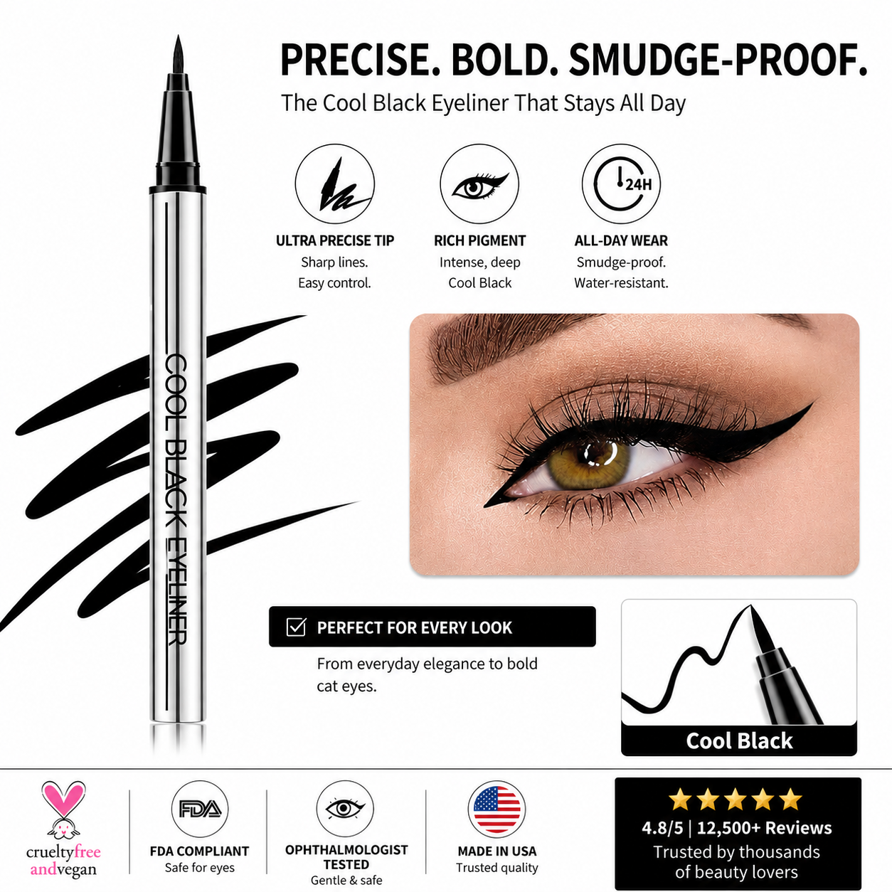 Long-lasting eyeliner -lightweight