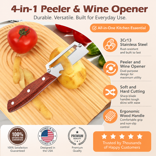 Wooden-Handled Vegetable & Fruit Peeler