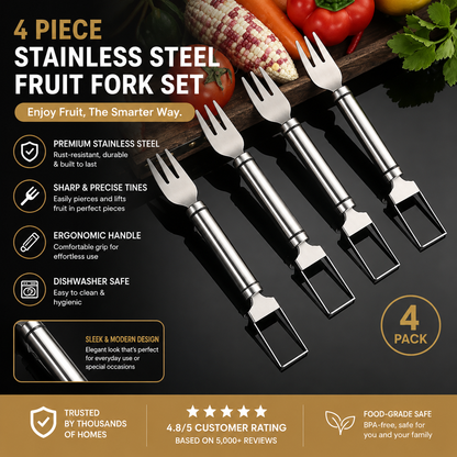 2-in-1 Watermelon Fork Slicer Cutter Stainless Steel Summer
