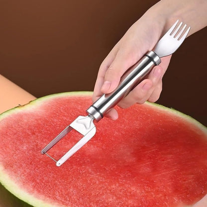 2-in-1 Watermelon Fork Slicer Cutter Stainless Steel Summer