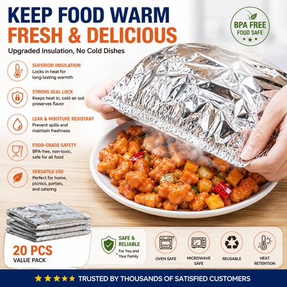 Home dining table & food container aluminum foil heat-retaining cover