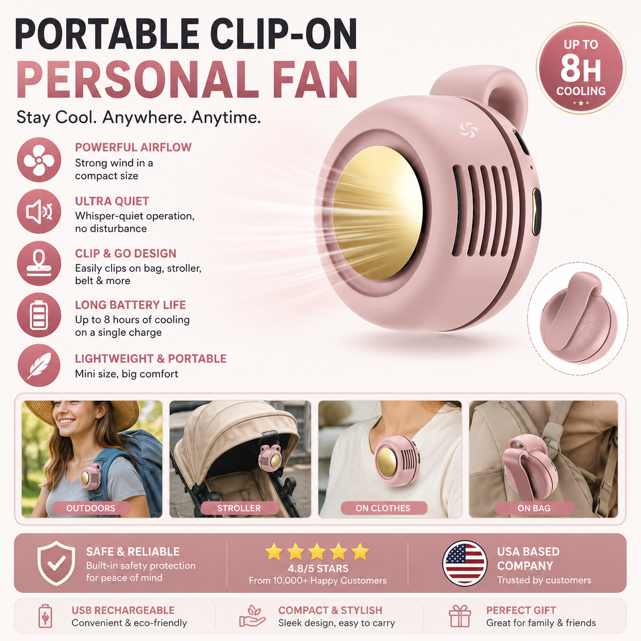 Mini Fan – Silent, Strong, Anywhere Cool