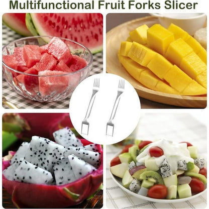 2-in-1 Watermelon Fork Slicer Cutter Stainless Steel Summer