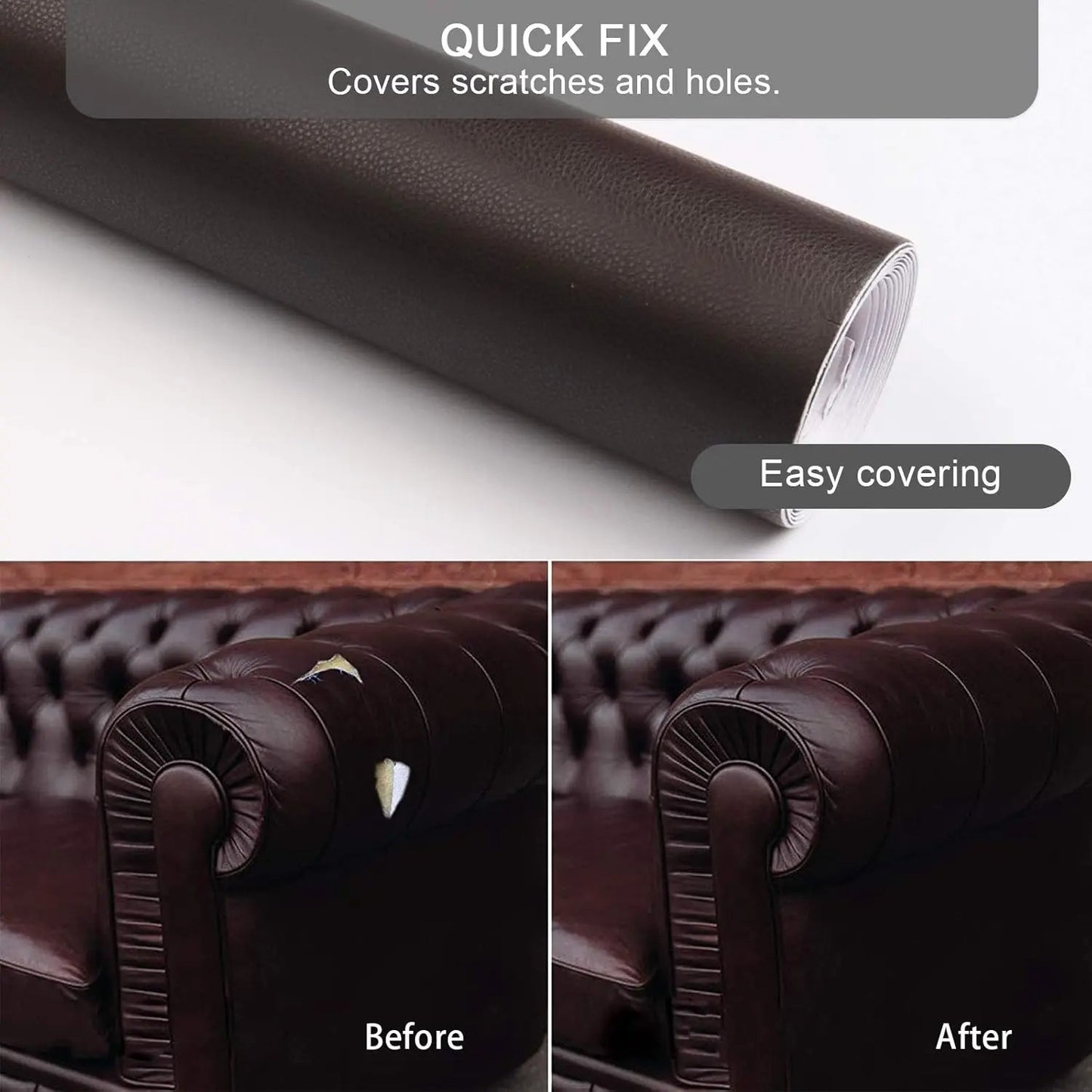 20*54 Inch Self-Adhesive Leather Sticker Patch Cuttable Sofa Repair