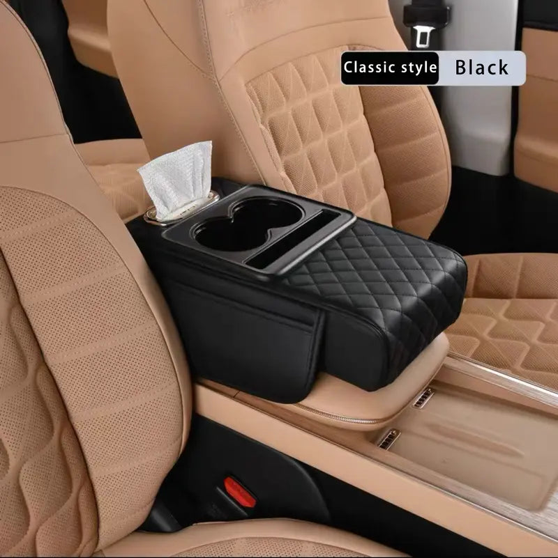 Elite-Car Center Console Armrest Pad, Multifunctional 4 in 1 Pad for Car Armrest Box