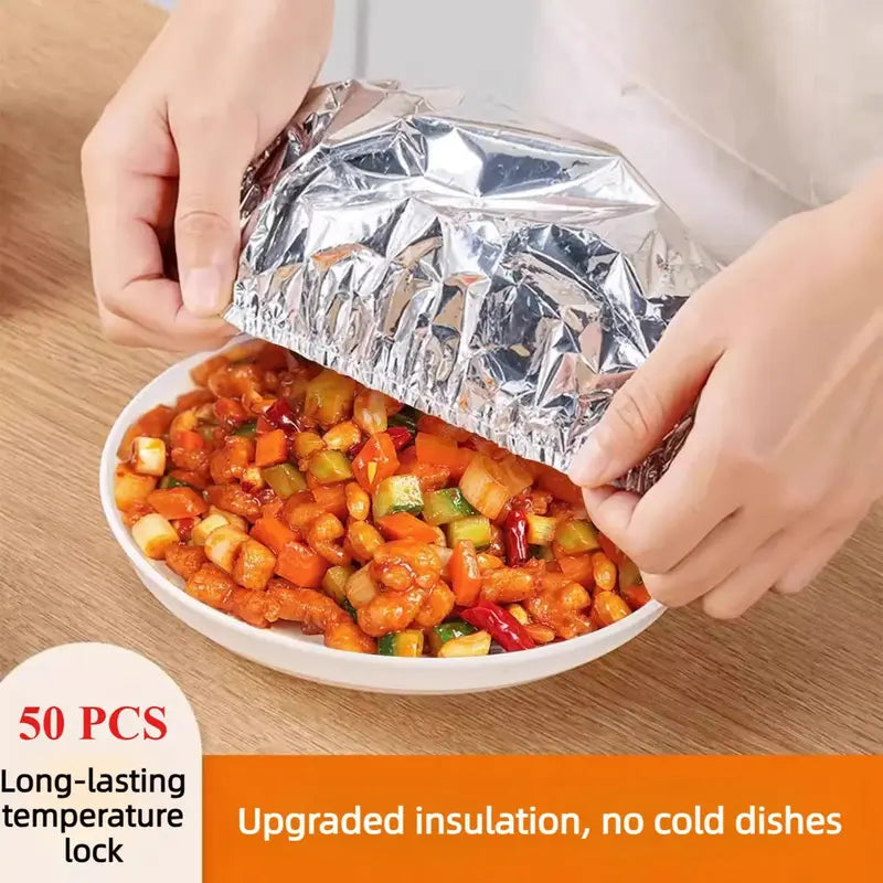 Home dining table & food container aluminum foil heat-retaining cover