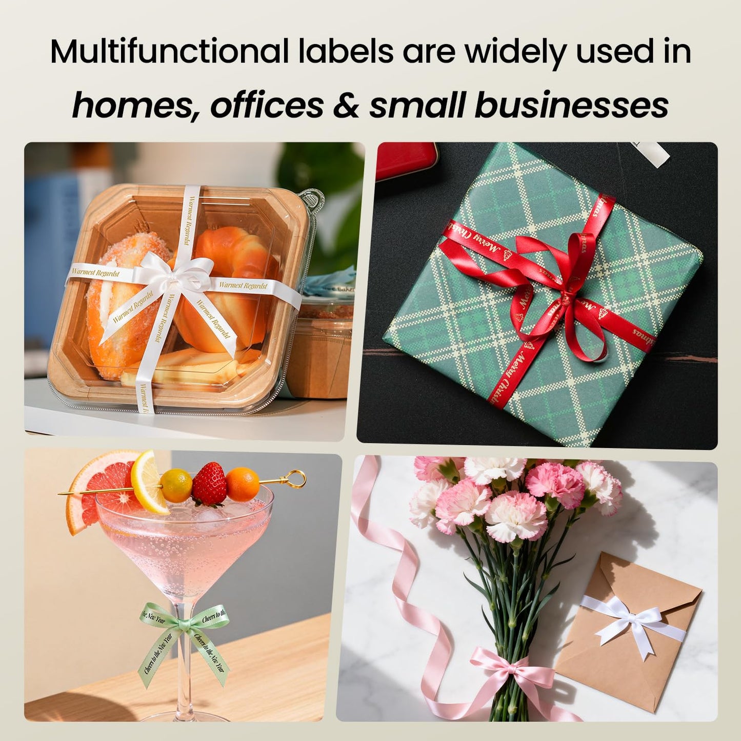 Ribbon Printer, Mini Bluetooth Label Maker Waterproof Labels