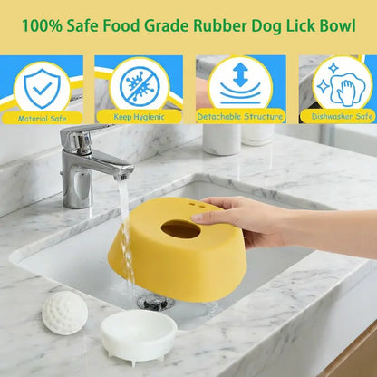 Dog Lick Bowl & Slow Feeder - Interactive Liquid Treat Dispenser, Anti-Spill Lick Tray