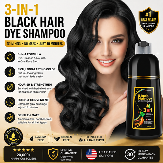 3 in 1 Hair Dye Shampoo-Herbal Ingredients Can cover gray hairs