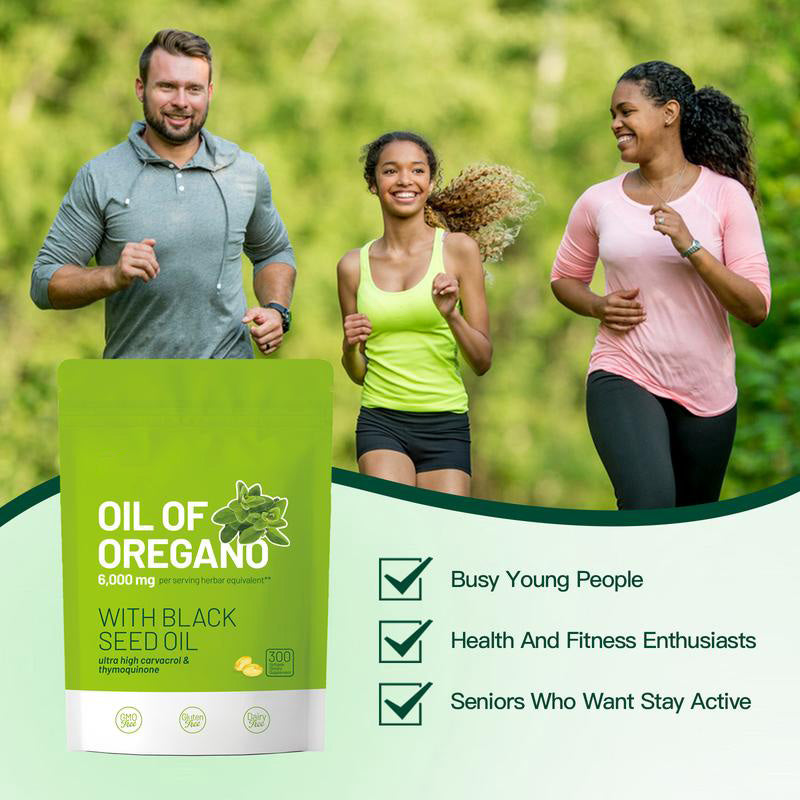 🔥【Black Friday Sale】Oil of Oregano with Black Seed Oil 300 Capsules-Shipping From USA