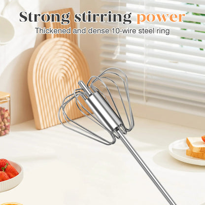 QQ Stainless Steel Hand-Push Rotary Whisk