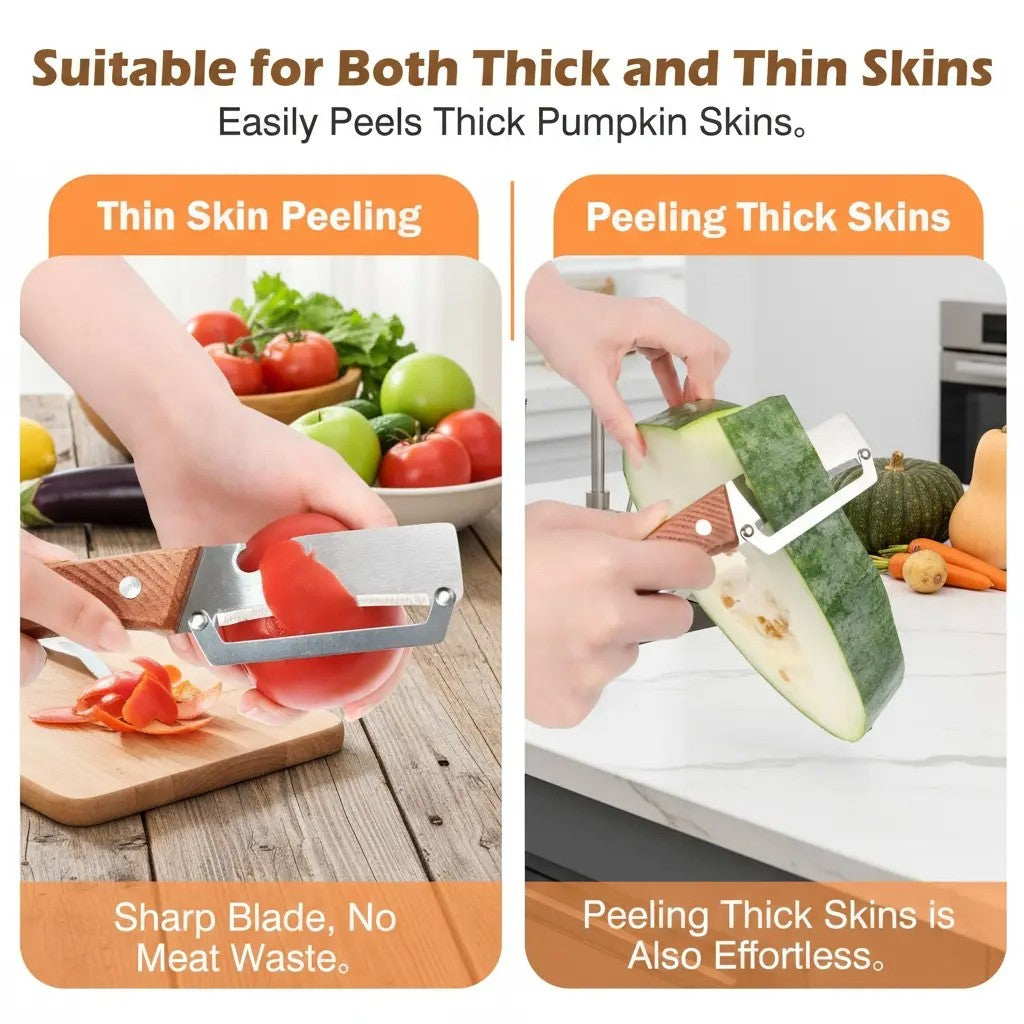 Wooden-Handled Vegetable & Fruit Peeler