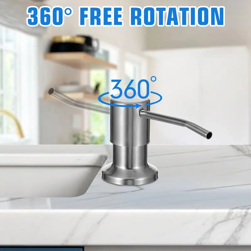 Dish Soap Dispenser for Kitchen Sink (Brushed Nickel), Countertop Sink