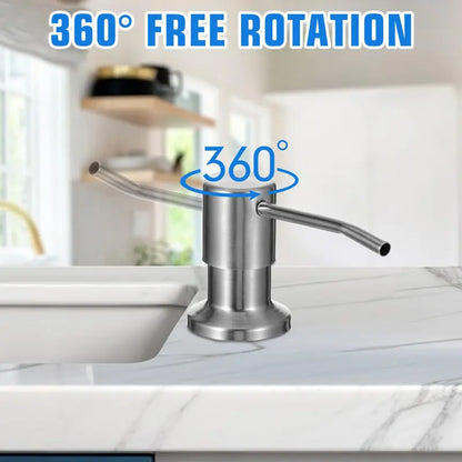 Dish Soap Dispenser for Kitchen Sink (Brushed Nickel), Countertop Sink