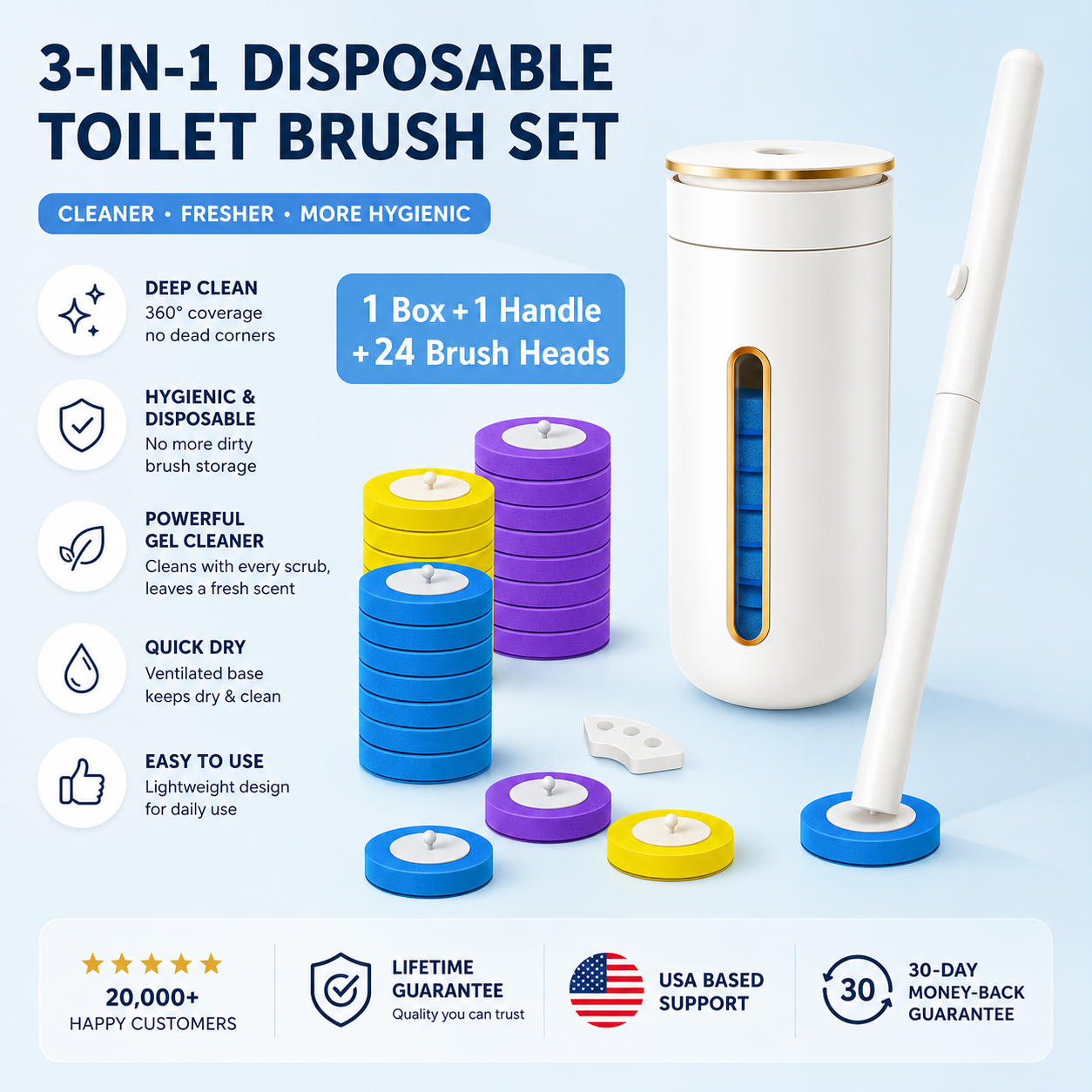 24pc, Disposable Toilet Cleaning Set
