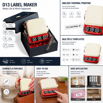 Ribbon Printer, Mini Bluetooth Label Maker Waterproof Labels