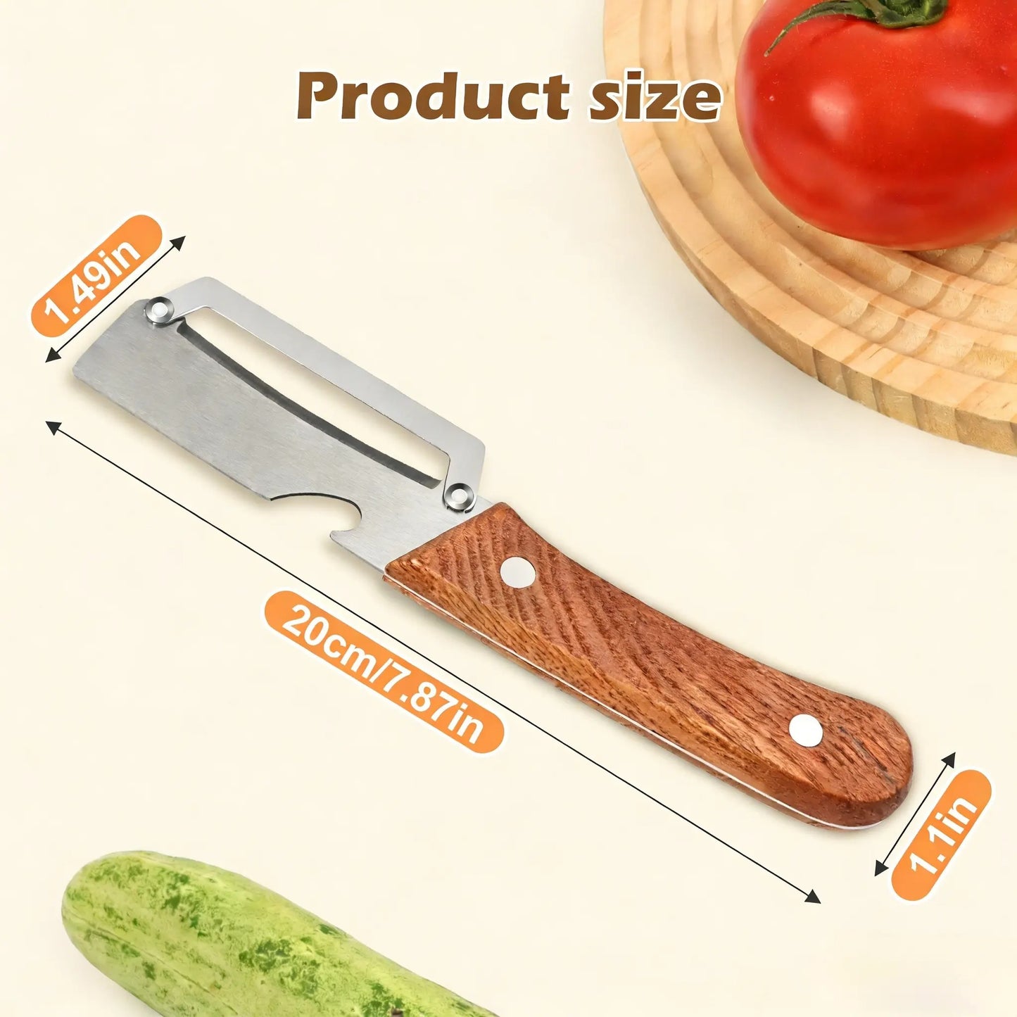 Wooden-Handled Vegetable & Fruit Peeler