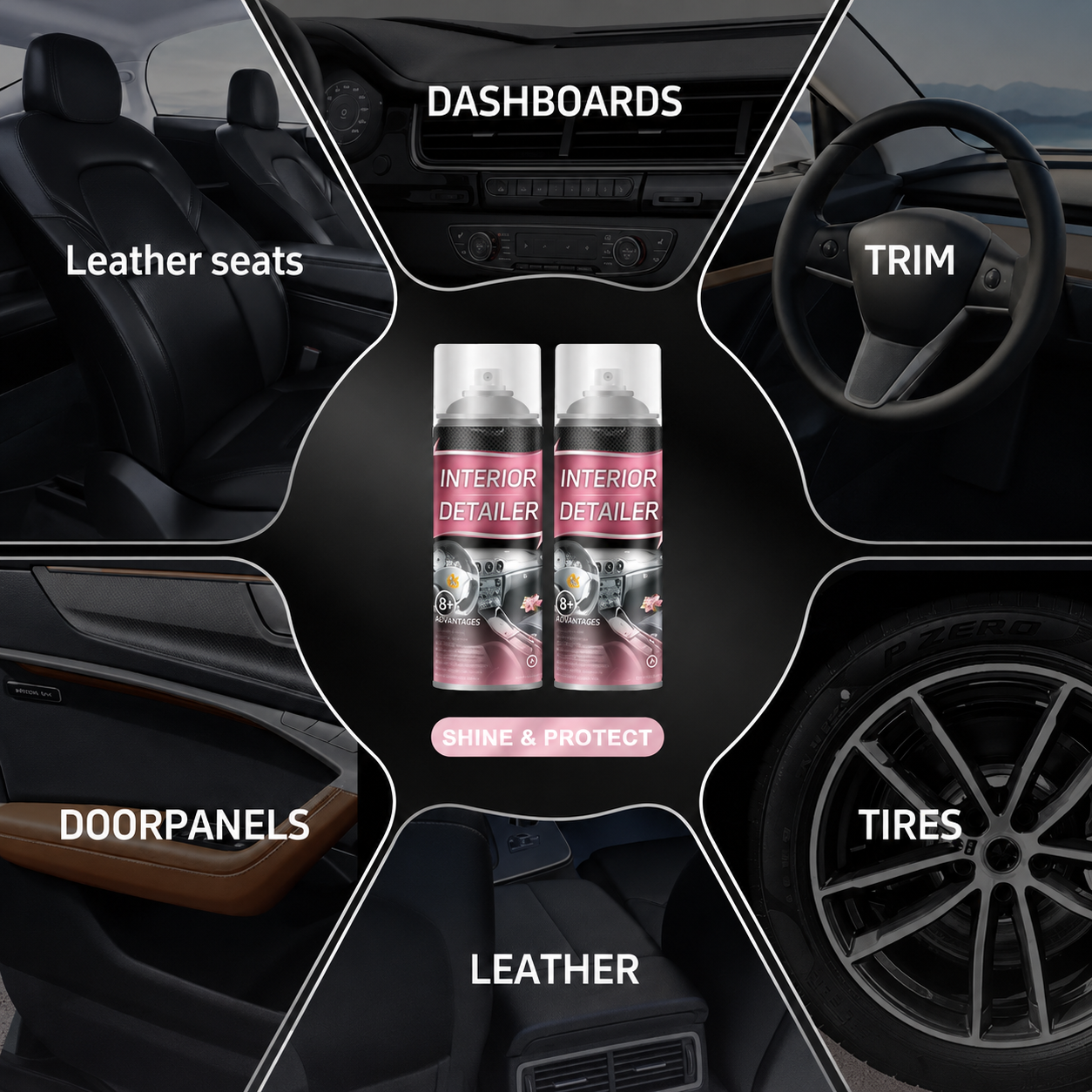 15 Oz Interior Car Cleaner & Trim Restorer Kit - UV Protection