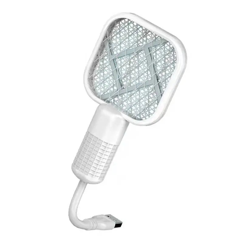 1/2 PCS USB Mini Mosquito Swatter, 2-in-1 Portable Bug Killer Bat with UV-A Light Protector