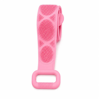 Silicone Bath Brush, Double-Sided Exfoliating Back Scrubber with Mesh Sponge