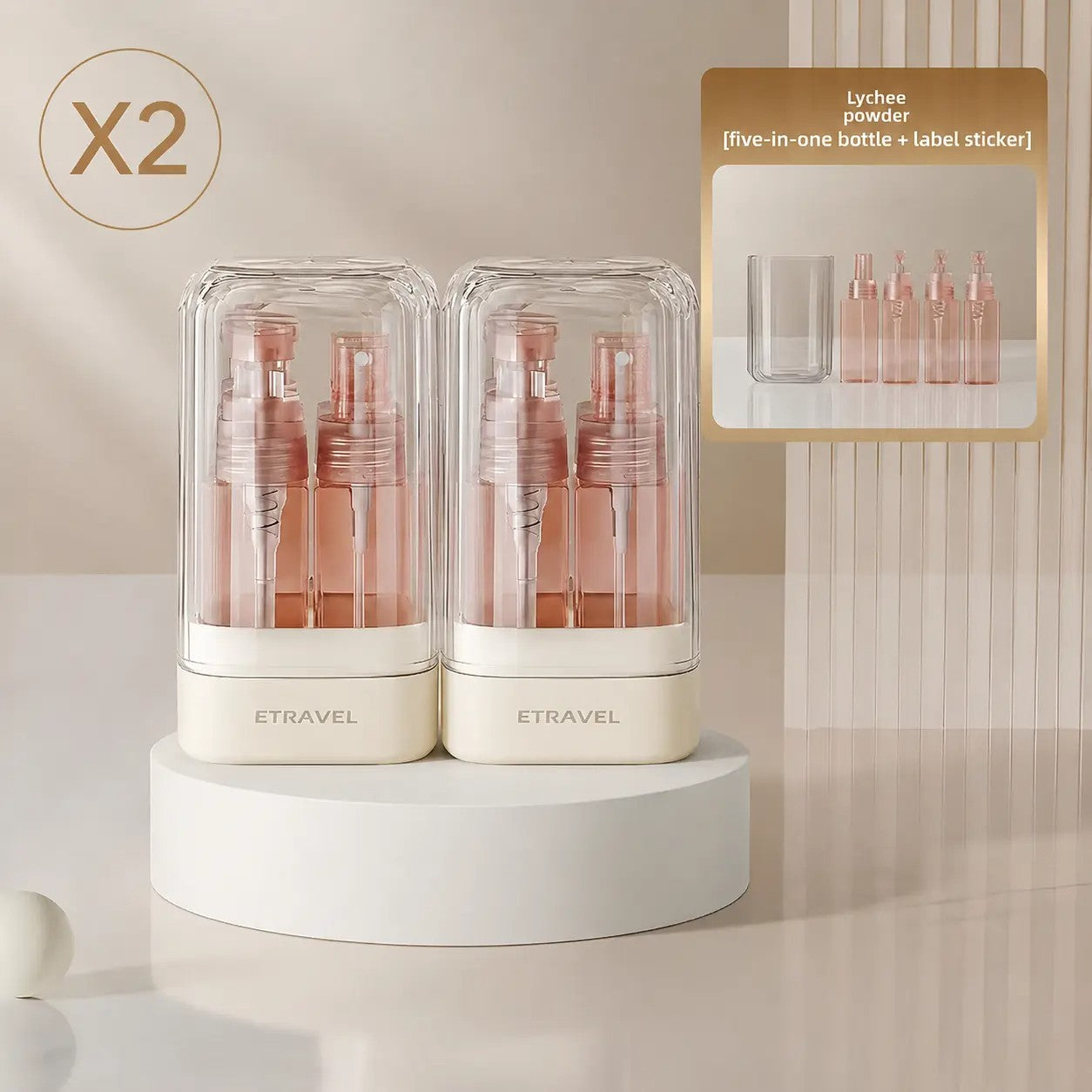 4-in-1 Travel Dispenser Bottle for Toiletries Portable