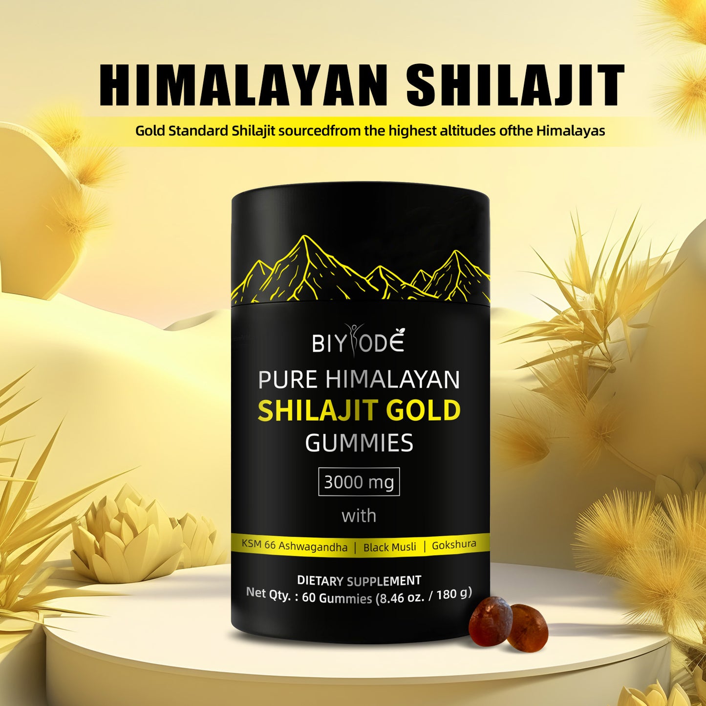 100% Pure Himalayan Shilajit Gummies 60 Gummy