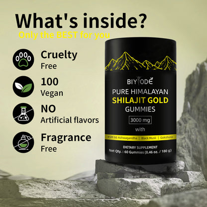 100% Pure Himalayan Shilajit Gummies 60 Gummy