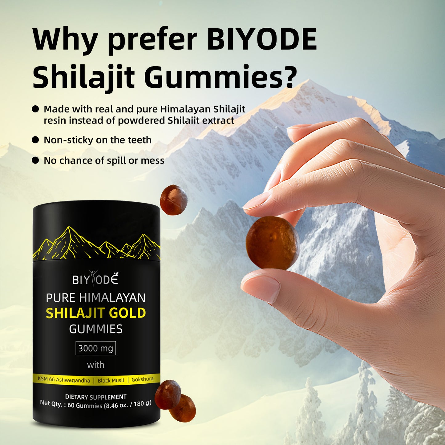 100% Pure Himalayan Shilajit Gummies 60 Gummy