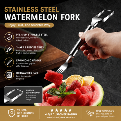 2-in-1 Watermelon Fork Slicer Cutter Stainless Steel Summer