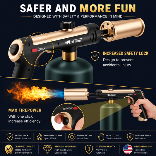 ARTFLAMM Powerful Propane Torch Gun with Turbo Mode