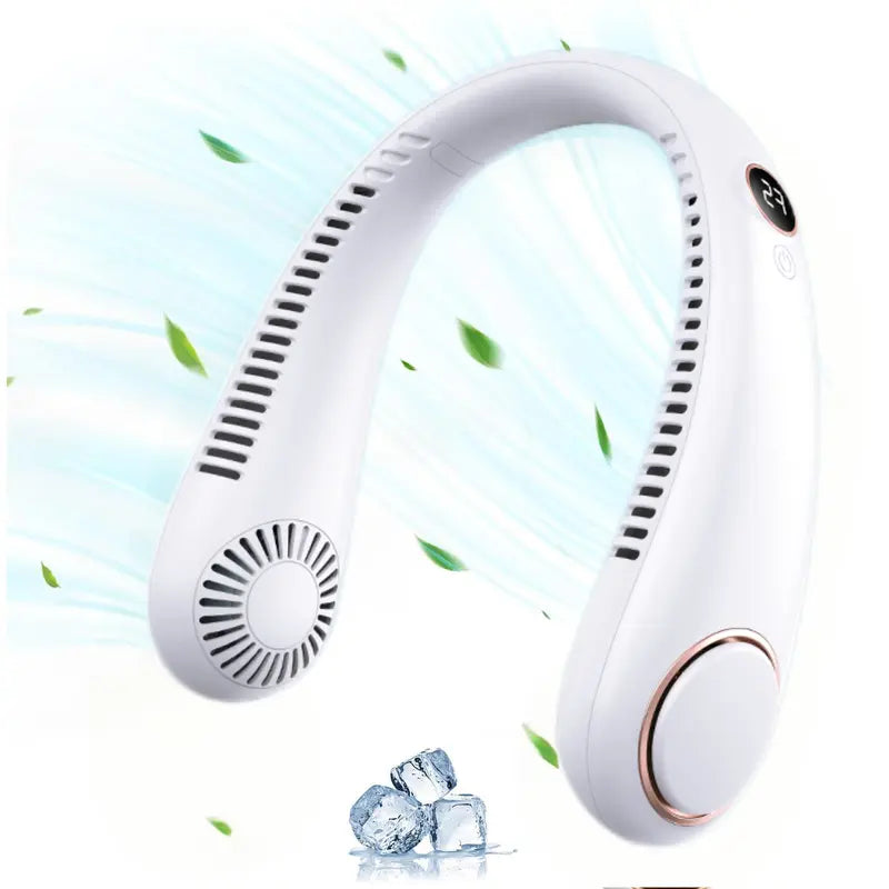 Neck Fan, Rechargeable Personal Portable, Hands Free wearable BatteryOperated 5 Speeds