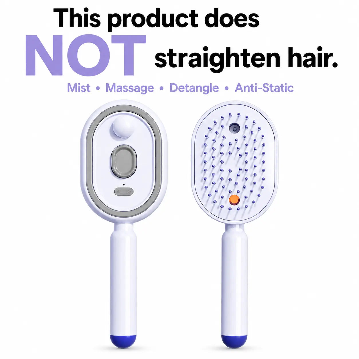 Electric Spray Air Cushion Massage Comb, Self-Cleaning Anti-Tangle Hair Brush