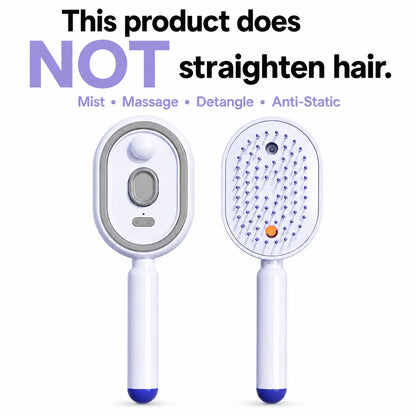 Electric Spray Air Cushion Massage Comb, Self-Cleaning Anti-Tangle Hair Brush