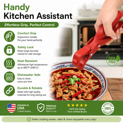 2 Counts Hot Plate Gripper, Multi-Purpose Anti-Scald